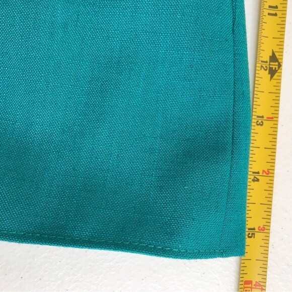 Vintage Tan Jay Div of Nygard Linen Blend Teal Open Front Blazer Jacket Women 12 - Picture 10 of 13